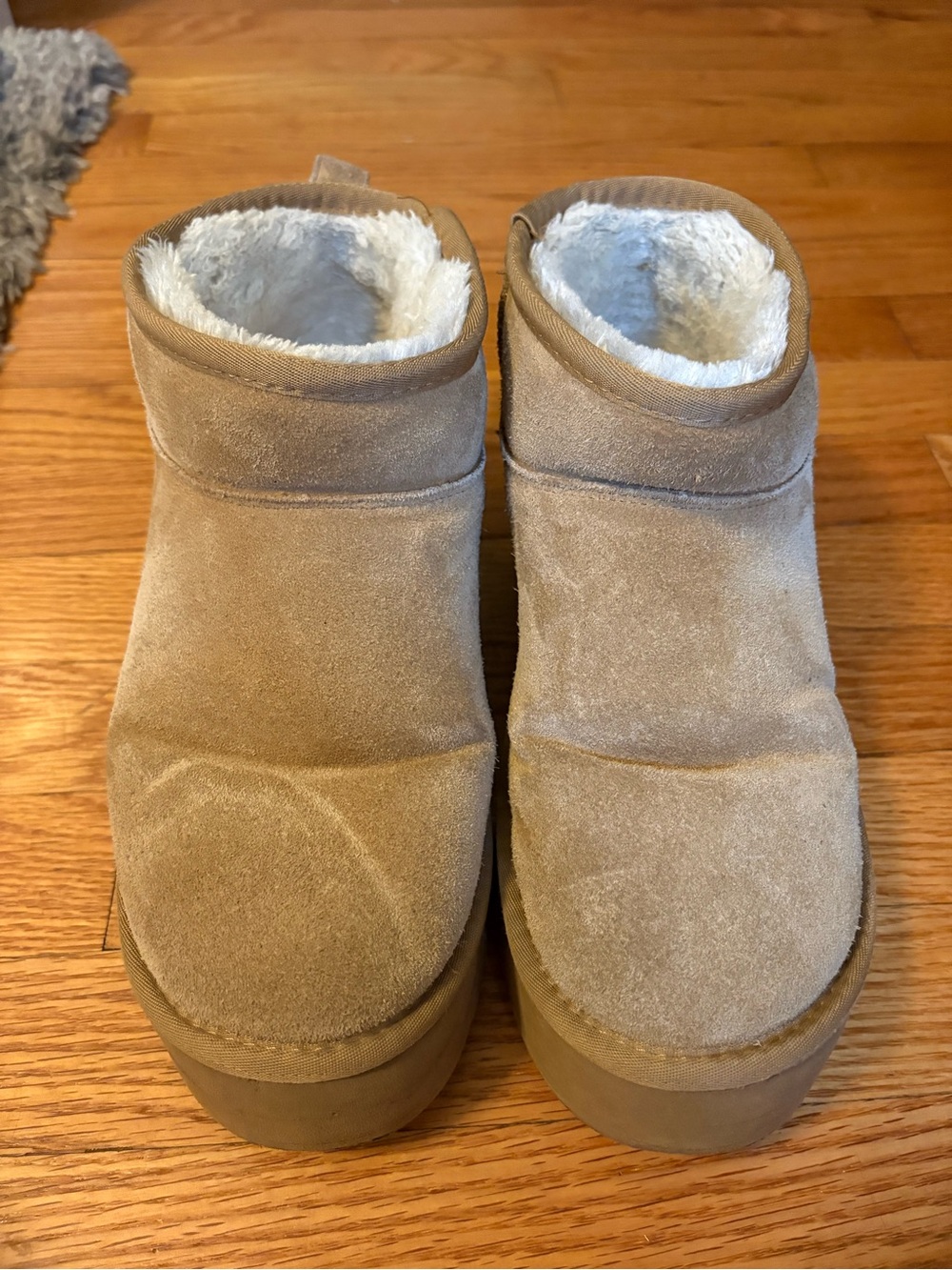 Cozy Faux Shearling Lined Slip-On Booties in Tan